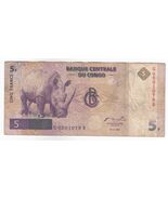Congo 5 Franchi Nota, 1997, (01/11/1997) Sn : G0501079B, Rhino, P86, VF ... - $20.03