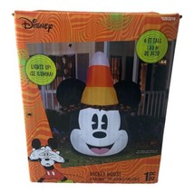 Disney 6ft Lighted Mickey Mouse with Candy Corn Hat Inflatable Halloween Gemmy - £60.89 GBP