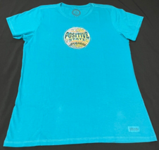 Life Is Good Positive State Baseball Turquoise Blue Graphic Tee Size Med... - £8.77 GBP