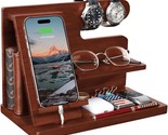 Gifts For Men Wood Phone Docking Station Gifts For Him Husband Nightstan... - $74.99