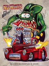 No Wimps for Willys Rat Fink Metal Sign - £30.93 GBP