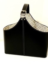 Cynthia Rowley Large Hard Case Black Bucket Tote Bag 16x16x9 In Beach Sc... - £23.50 GBP
