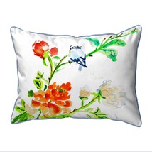 Betsy Drake Blue Bird &amp; Flowers Large Indoor Outdoor Pillow 16x20 - £37.19 GBP
