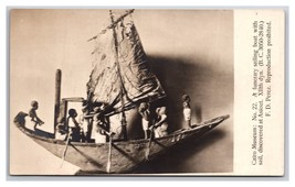 RPPPC Funerary Sailing Boat Museum of Cairo Egypt UNP Postcard Z4 - $9.85