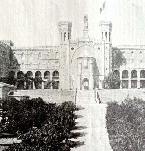 Notre Dame Hotel Le Noel Christmas 1911 Antique Print French University ... - £18.82 GBP