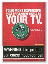 Grizzly Chewing Tobacco Expensive TV 2013 Full-Page Print Magazine Tobacciana Ad - £7.60 GBP