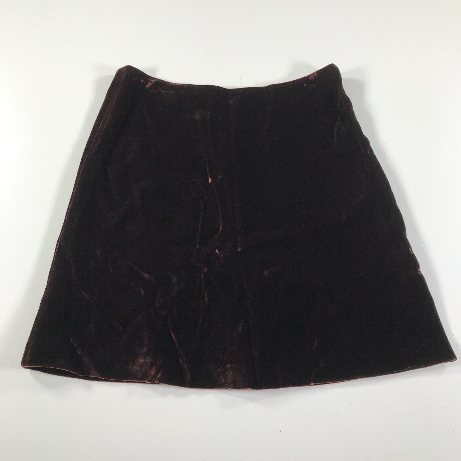 Primary image for Ralph Lauren Black Label Skirt Womens 4 Dark Red Velour Fuzzy Pencil Knee
