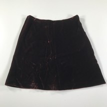 Ralph Lauren Black Label Skirt Womens 4 Dark Red Velour Fuzzy Pencil Knee - $37.15