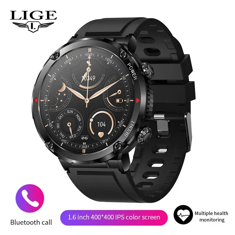 Smart Watch For Men 1.6 Inch Full Touch Bracelet Fitness Tracker Sports ... - £115.99 GBP