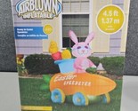 Bunny In Speedster carrot car Rabbit Gemmy Airblown Inflatable LED Yard ... - $22.07