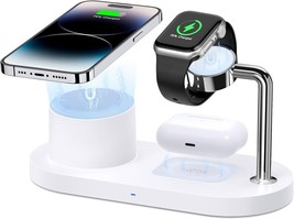 Magnetic Wireless Charger Compatible With iPhone: 3 in 1 Charging Station - £19.39 GBP