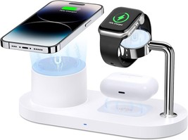 Magnetic Wireless Charger Compatible With iPhone: 3 in 1 Charging Station - £19.63 GBP