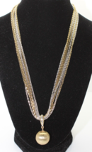 Vintage Bijoux Terner Silver And Gold Tone Multistrand Necklace W/Gold T... - $15.88