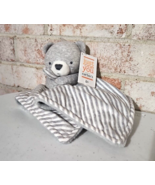 Carters Just One You Bear Baby Security Blanket Lovey Grey White Stripes... - $24.73