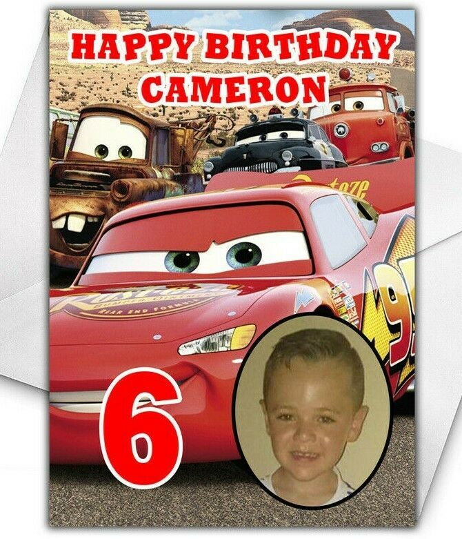 Primary image for DISNEY CARS Photo Upload Birthday Card - Personalised Disney Birthday Card