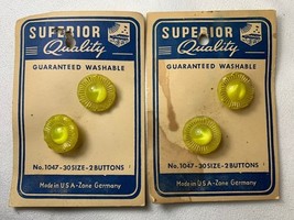 Vintage SUPERIOR Quality  Gold Lustered YELLOW Glass Buttons  Eyes Flora... - $9.41