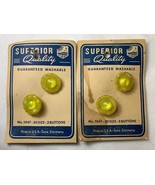 Vintage SUPERIOR Quality  Gold Lustered YELLOW Glass Buttons  Eyes Flora... - $13.18 CAD