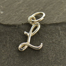 Sterling Silver Initial Charm Letter L 15x7mm - $260.58 MXN