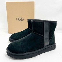 UGG Classic Mini Side Logo Black Ankle Suede Boots 1122558 - £109.97 GBP