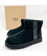 UGG Classic Mini Side Logo Black Ankle Suede Boots 1122558 - £107.01 GBP