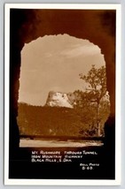 Black Hills South Dakota Mt Rushmore through Tunnel Iron Mtn RPPC Postca... - $6.95