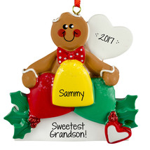 Gumdrop Gingerbread Couple Personalized Christmas Tree Ornament - $15.95