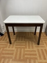 Vintage ENAMEL TOP FARM TABLE dining porcelain country kitchen farmhouse... - $199.99