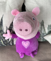 Peppa Pig 14” Purple Dress with Heart Stuffed Animal Toy - £8.82 GBP