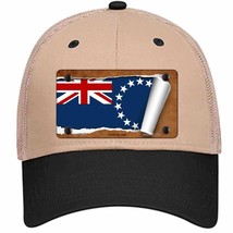 Cook Island Flag Scroll Novelty Khaki Mesh License Plate Hat - £23.28 GBP