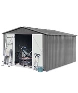 Grey 10x12 Metal Outdoor Storage Sheds - Durable &amp; Spacious - €566,86 EUR