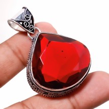 Mozambique Garnet Vintage Style Gemstone Handmade Pendant Jewelry 2.10&quot; SA 2285 - £6.17 GBP
