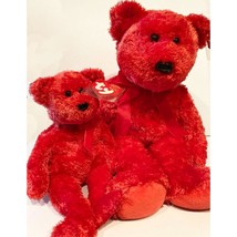 Sizzle the Valentine Bear Ty Beanie Baby & Buddy Set MWMT 2pcs Retired Plush - £15.12 GBP