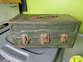 Vintage Excelsior Green Metal Utility Toolbox Portable Storage Tackle Box - £75.81 GBP