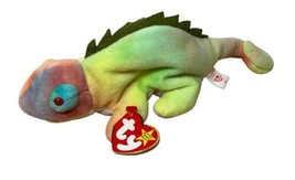 Ty Beanie Baby Iggy the Iguana Plush Beanbag With Tag Rainbow - $9.57