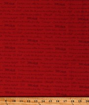 Cotton Go West With John Wayne Quotes Words Red Fabric Print by the Yard D464.52 - $13.95