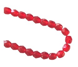 100 Preciosa Czech Fire Polished Faceted Round Glass 4mm Light Red Beads - £3.94 GBP