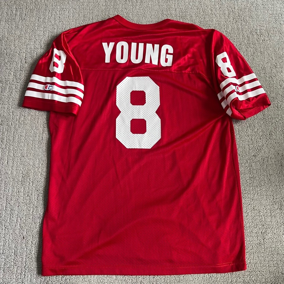 Vintage San Francisco 49ers Steve Young #8 NFL Football Jersey Sz 48 Champion Item image 9