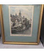 Vintage Original Austrian Etching Normandie On Silk By Hans Leisch Frame... - $81.22 CAD