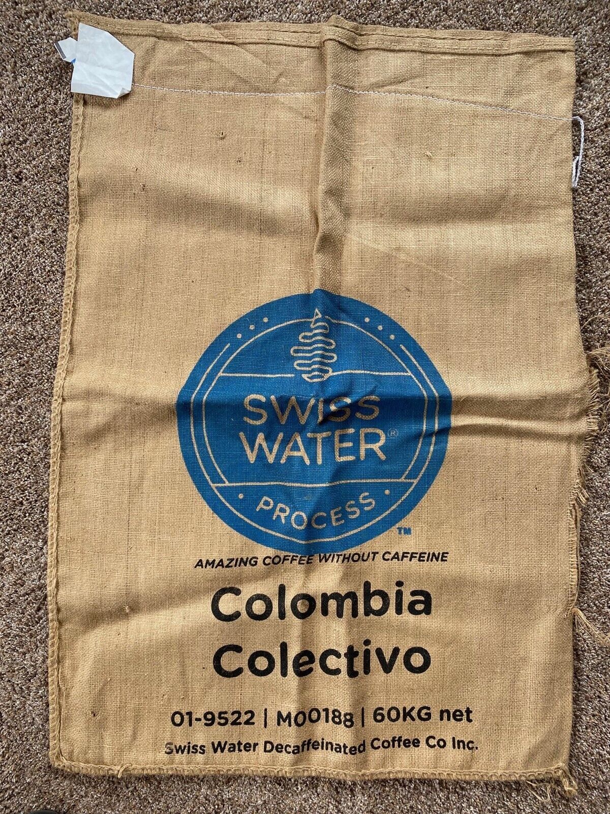 Swiss Water Coffee Bean Burlap Jute Sack Bag (B) - 28 x 40 inches - $6.89