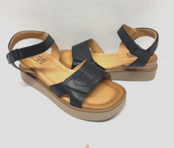 MIZ MOOZ WOMEN&#39;S HOOK &amp; LOOP FASTENER PLATFORM  SANDALS  BLACK 37EU / 7U... - $39.95
