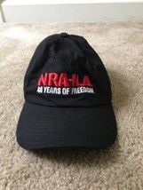 NRA-ILA 40 Years Of Freedom Men&#39;s Adjustable Strap Back Baseball Cap Black - £23.75 GBP