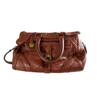 Sam Edelman Purse Brown Perforated Leather Double Handle Shoulder Strap Handbag - £18.05 GBP