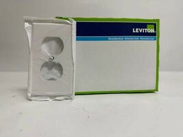 200 PK Leviton 88003-020 1-Gang Duplex Wallplate, Thermoset, White - $2,436.22 MXN