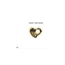 24K gp Nail CHARM Top Nail Art Gold Decoration ROSE  HEART  #93 - $4.95