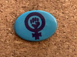 Empowered Women Solidarity Women&#39;s Liberation Pinback 1.5&quot; Blue - $9.50