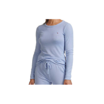 Tommy Hilfiger Womens Ribbed Loungewear Top Size L Color Blue - £34.83 GBP