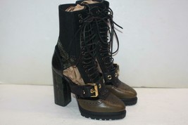 Burberry Military Olive Westmarsh Leather Snakeskin Cutout Ankle Boots 41=11 US - £582.27 GBP