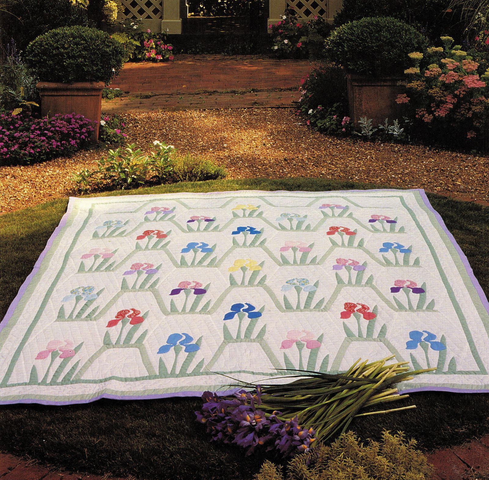 Primary image for Best Loved Quilt Garden Iris Applique Sew Pattern Flexible Plastic Template
