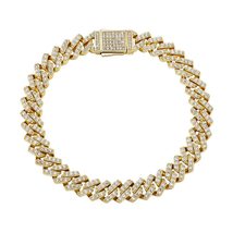 Men Bracelet 8mm Miami Cuban Chain With New Spring Clasp Full Iced Out Cubic Zir - £34.62 GBP+