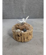 Seagull And Seashells Diorama Sculpture on Driftwood Hand Painted3.5&quot; - £12.63 GBP